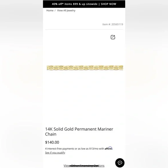 14k solid gold Mariner chain bracelet - Picture 3 of 3